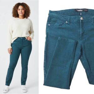 VTG 80s 90s Jordache Jeans Plus 18 High Rise Stretch Peacock Teal Denim Skinny